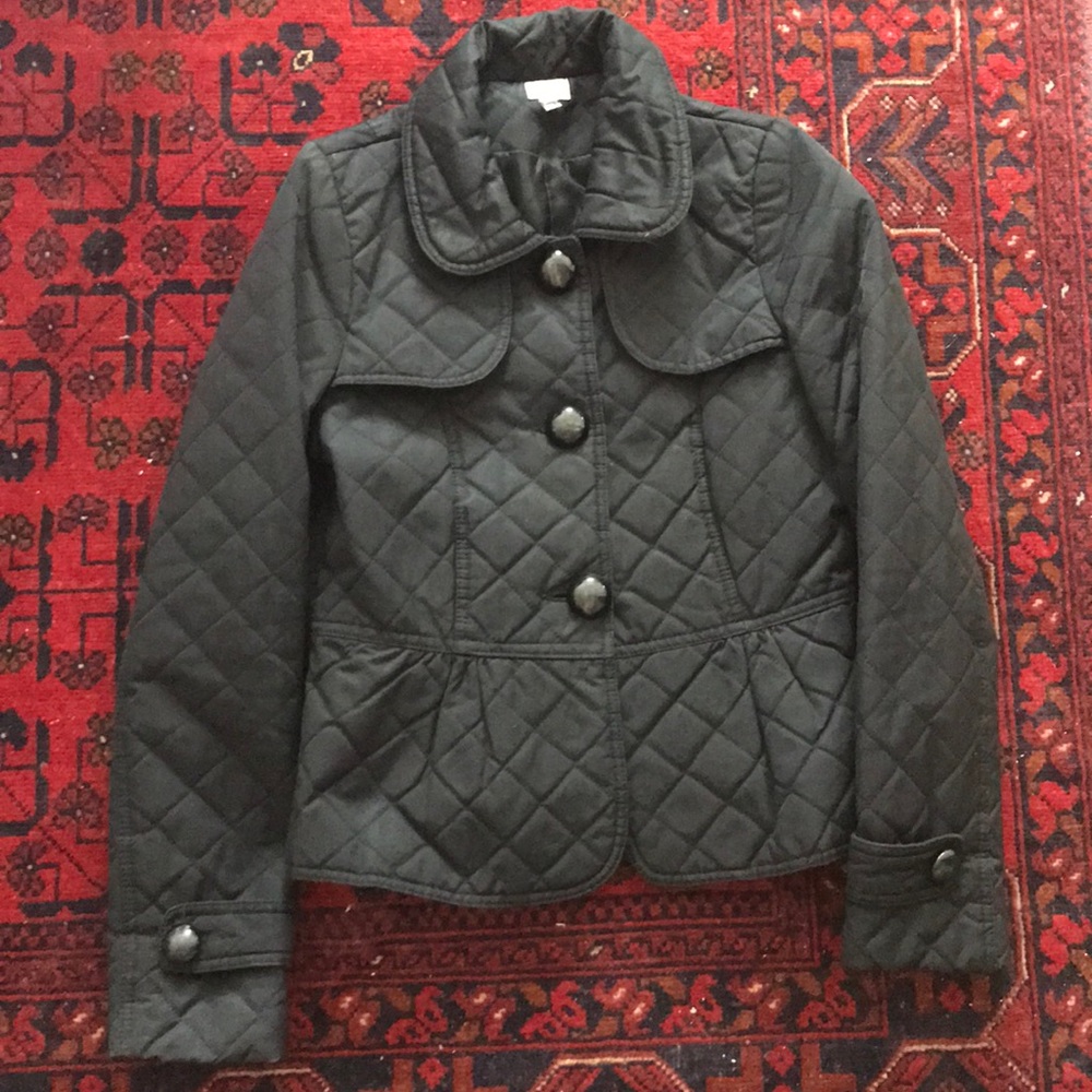 Giorgio Armani Jeans Black Quilted Jacket Sz 38 / 4